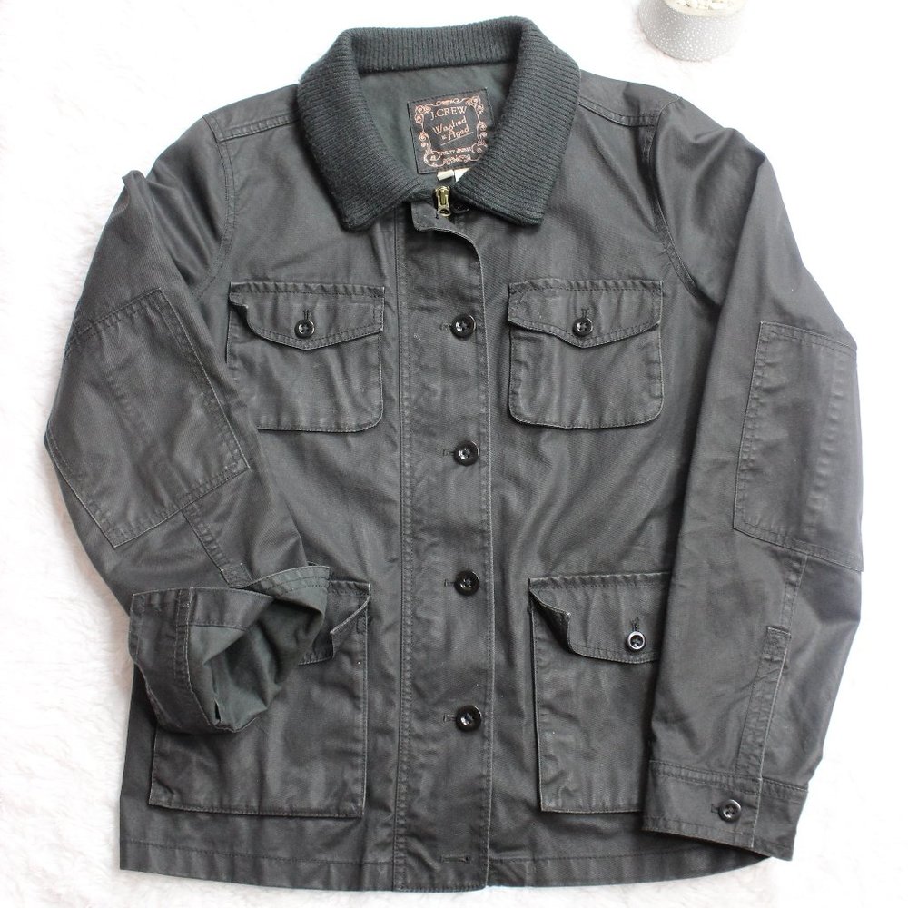 J Crew Washed and Aged Waxed Utility Jacket